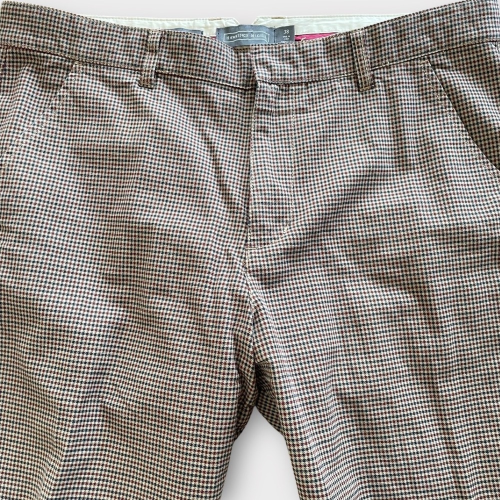 Hawkings McGill Chinos‎ Mens 38 Brown Houndstooth Dress Pant Dark Academia